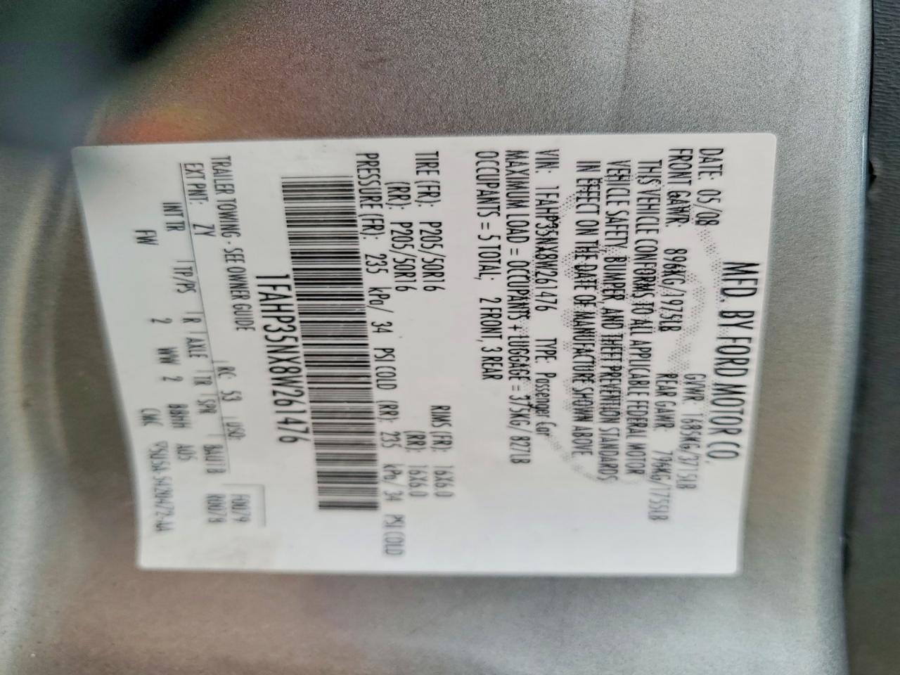 2008 FORD FOCUS