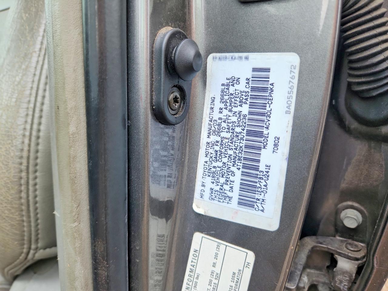 2003 TOYOTA CAMRY