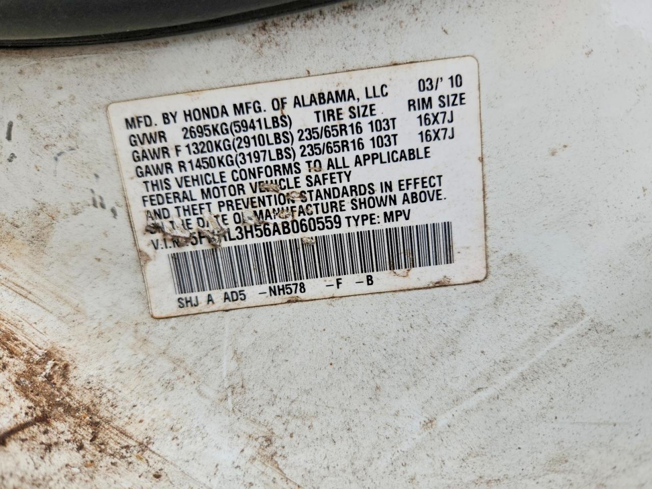 2010 HONDA ODYSSEY