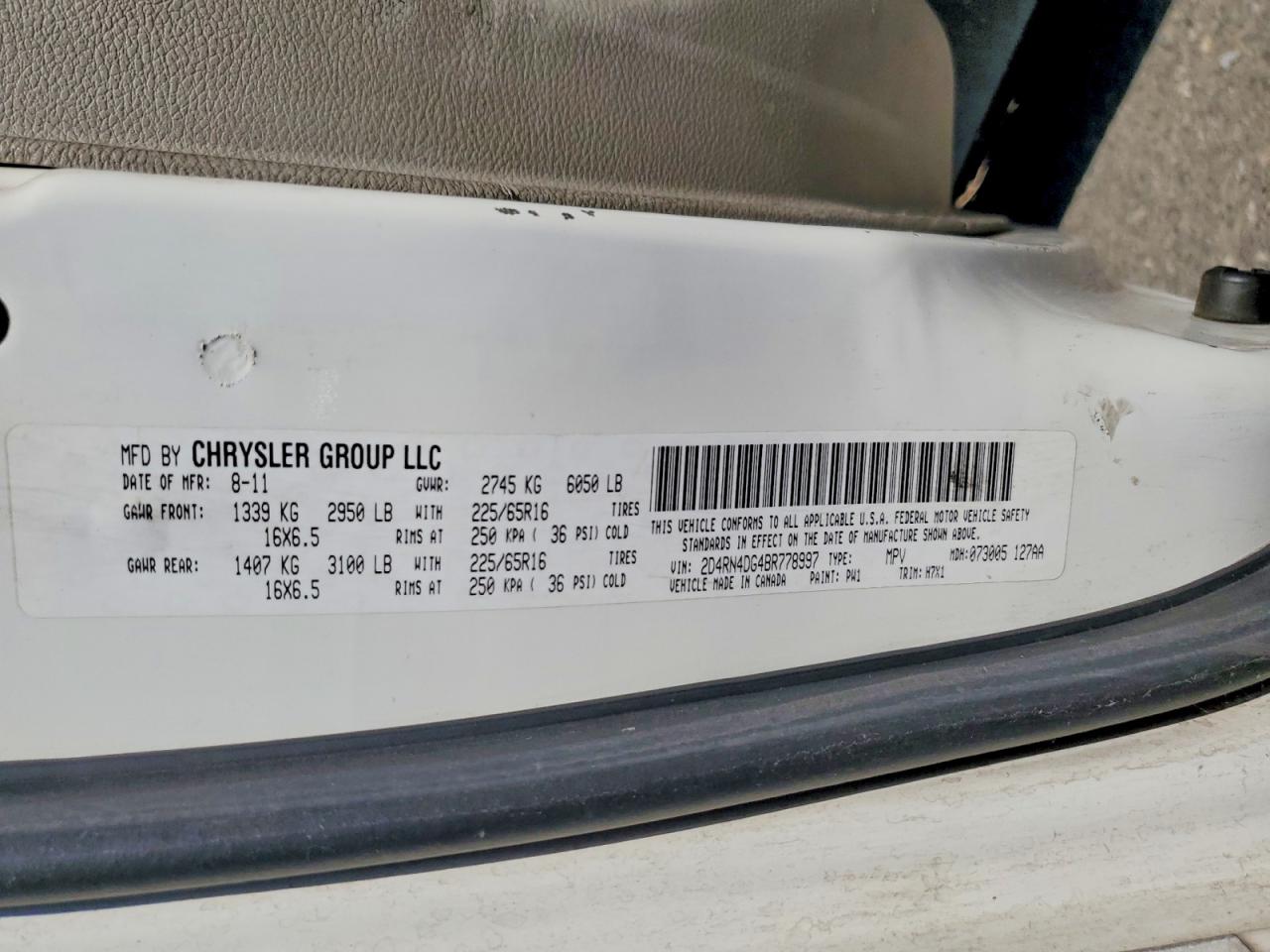 2011 DODGE CARAVAN