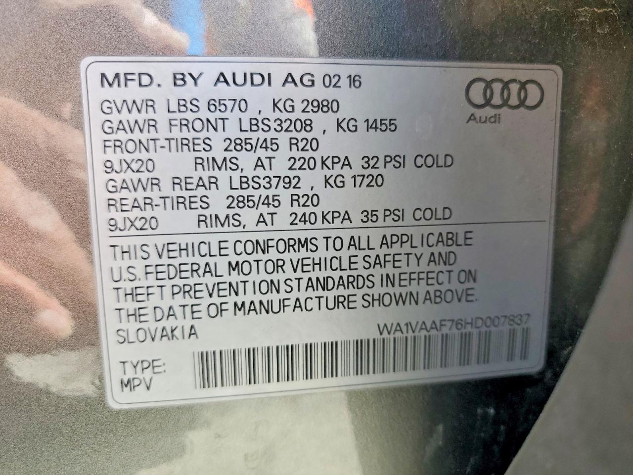 2017 AUDI Q7