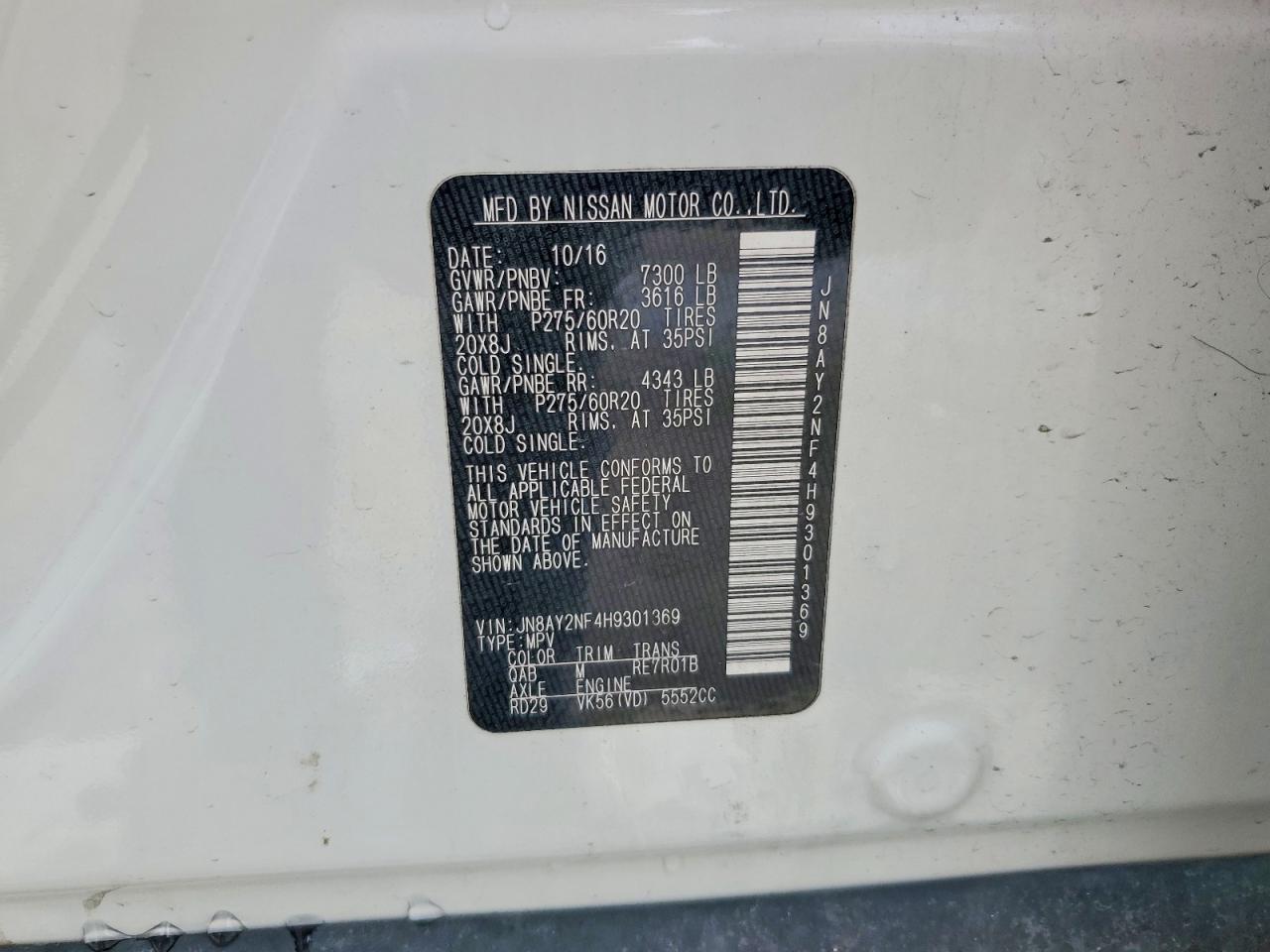 2017 NISSAN ARMADA