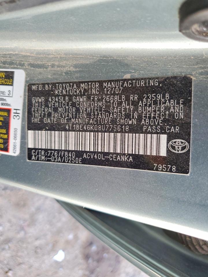 2008 TOYOTA CAMRY