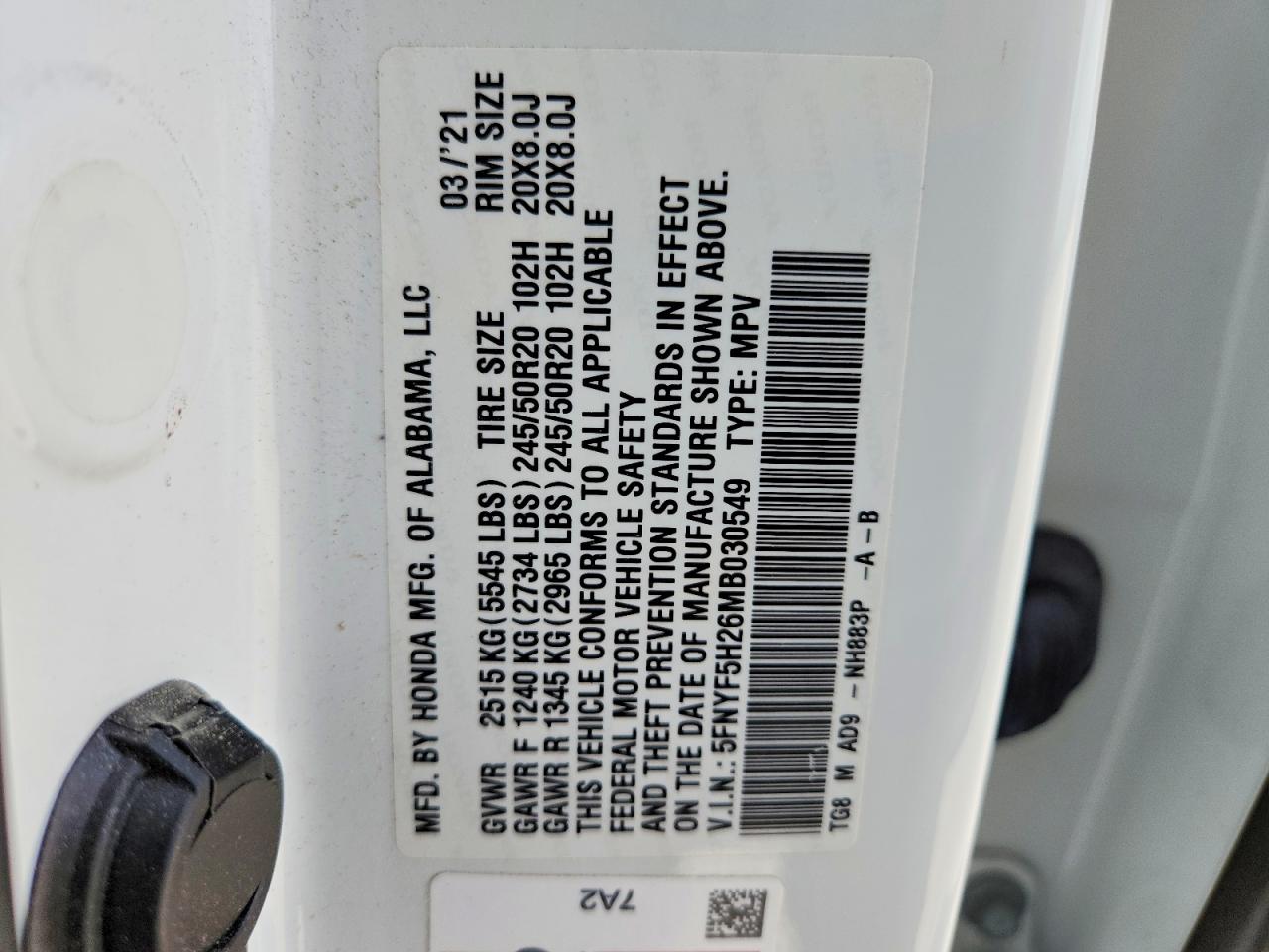 2021 HONDA PILOT