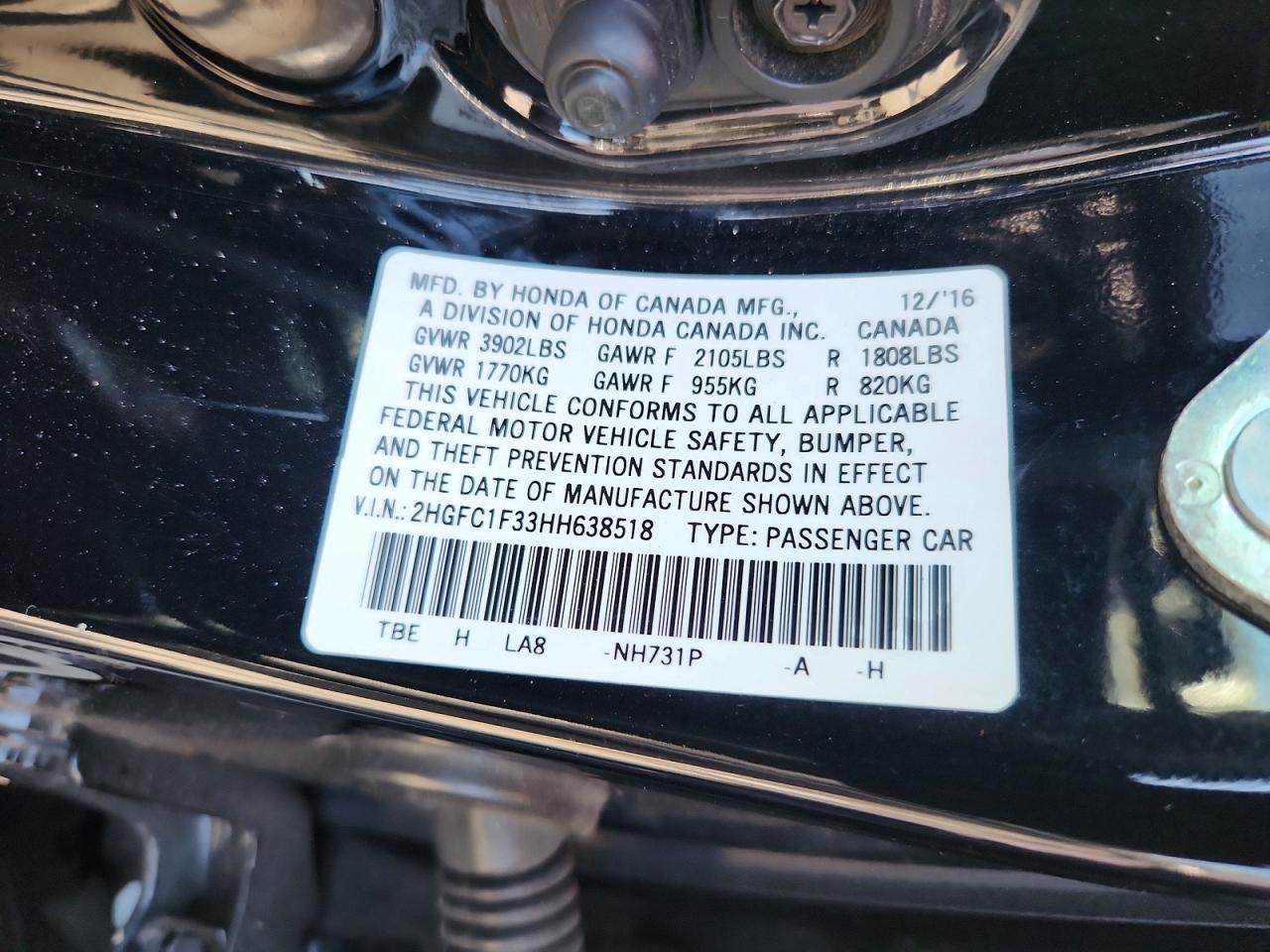 2017 HONDA CIVIC