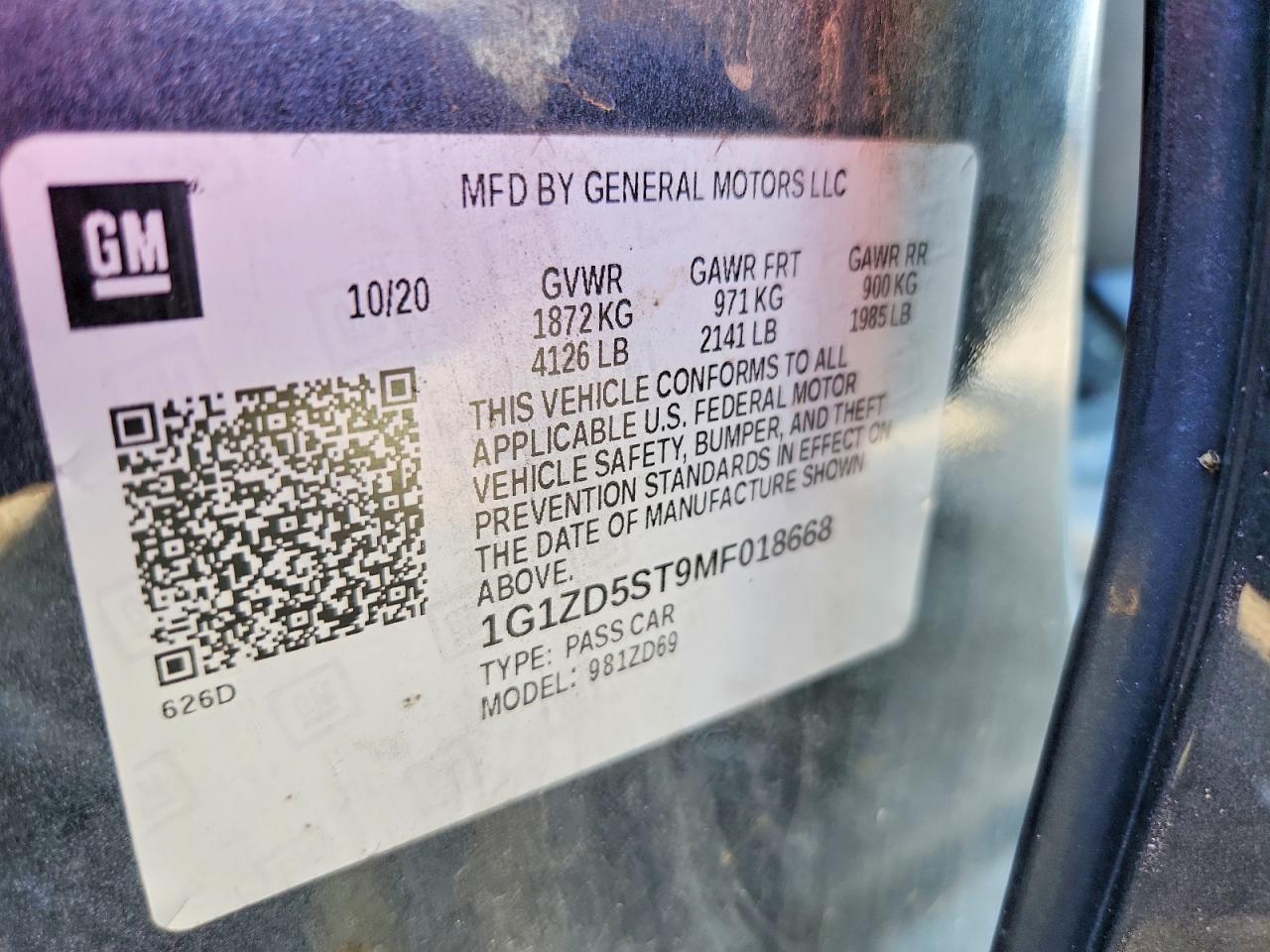 2021 CHEVROLET MALIBU