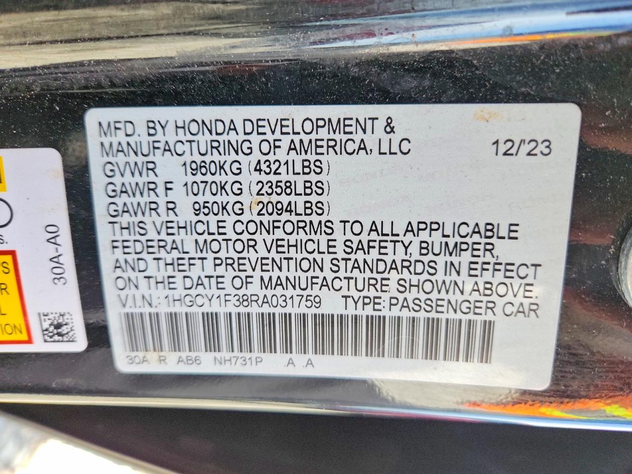 2024 HONDA ACCORD