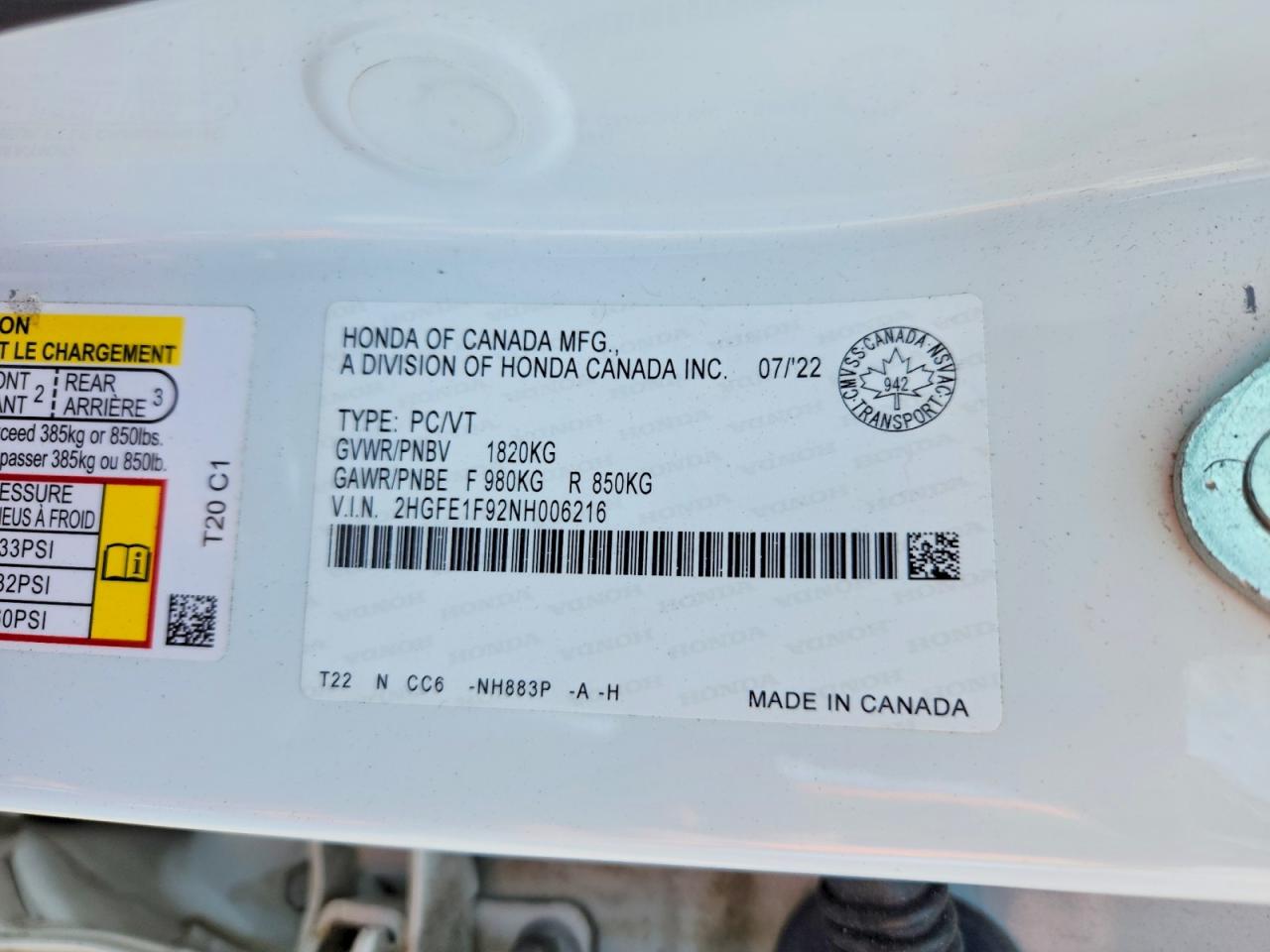 2022 HONDA CIVIC