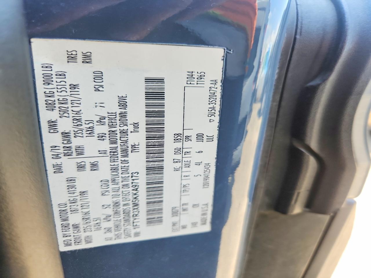 2019 FORD TRANSIT