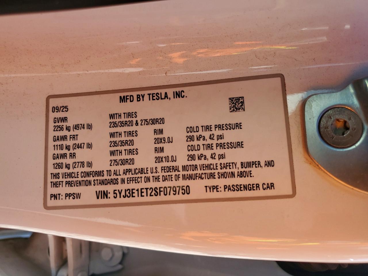 2025 TESLA MODEL 3