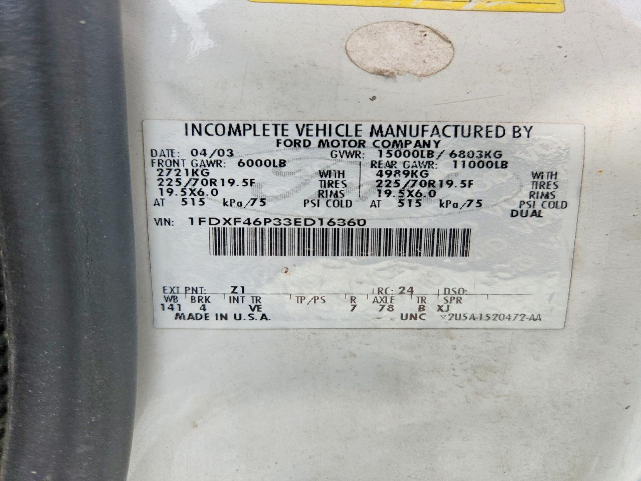 2003 FORD F450
