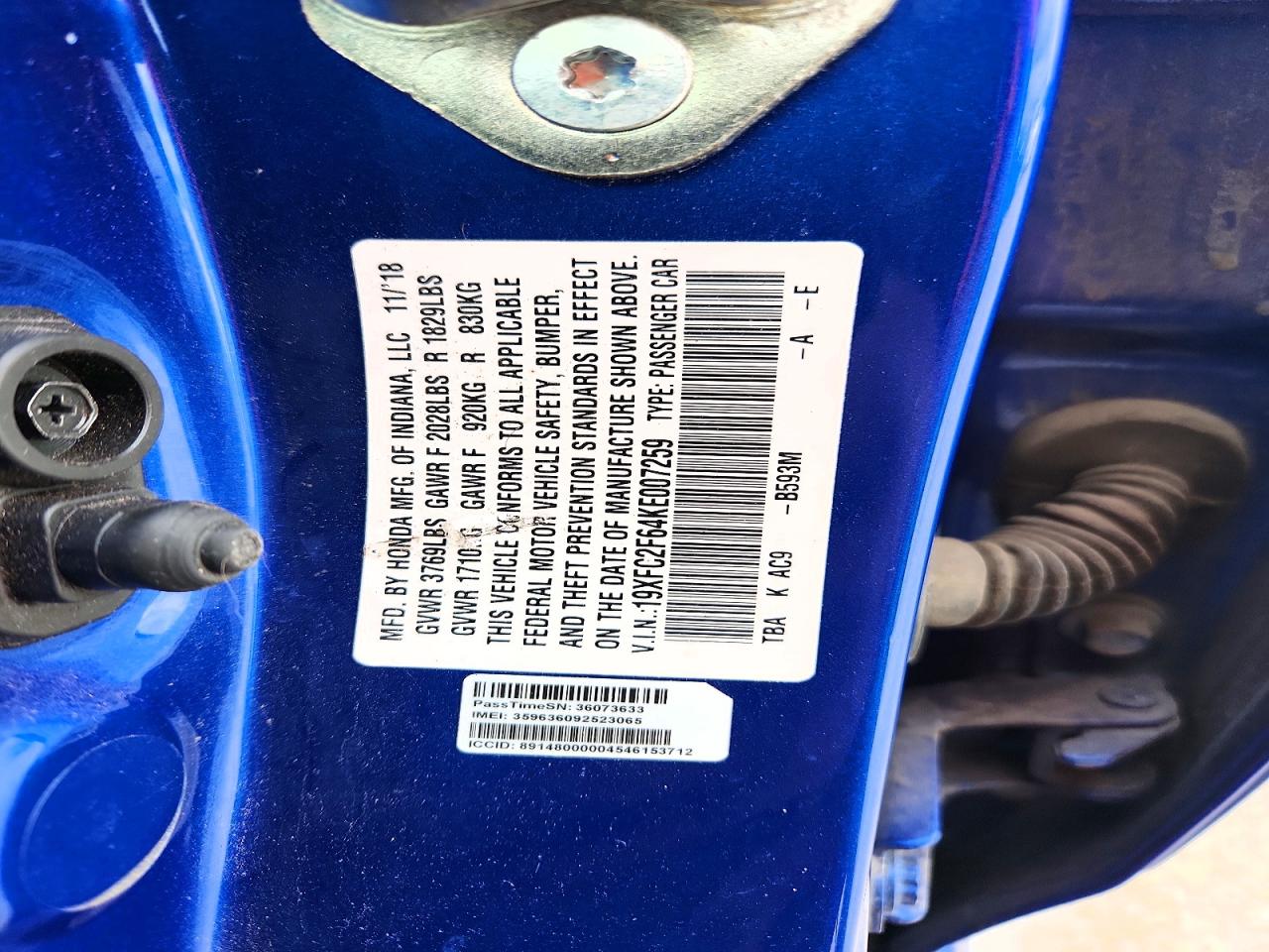 2019 HONDA CIVIC