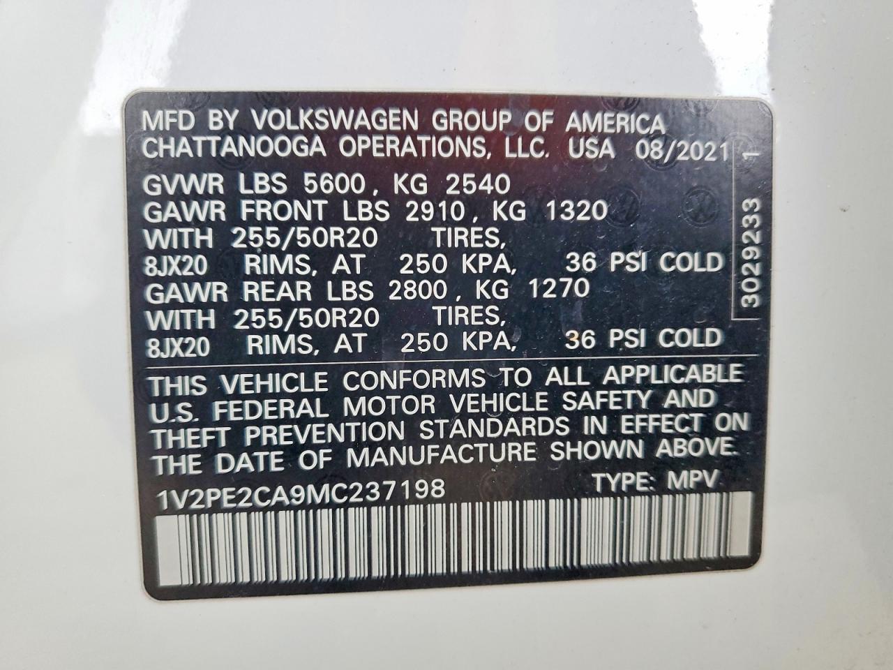2021 VOLKSWAGEN ATLAS