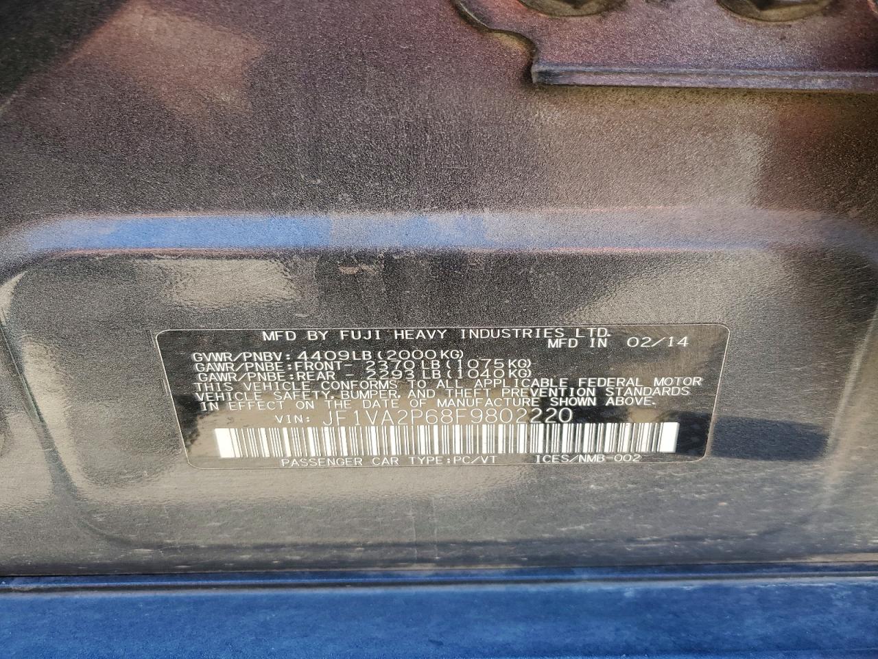 2015 SUBARU WRX