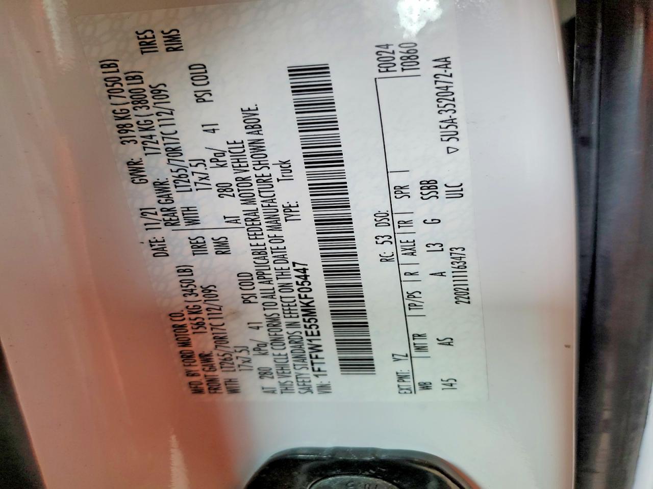 2021 FORD F150
