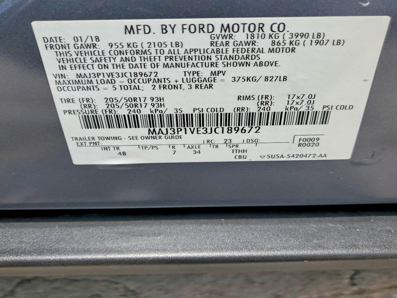 2018 FORD ECOSPORT