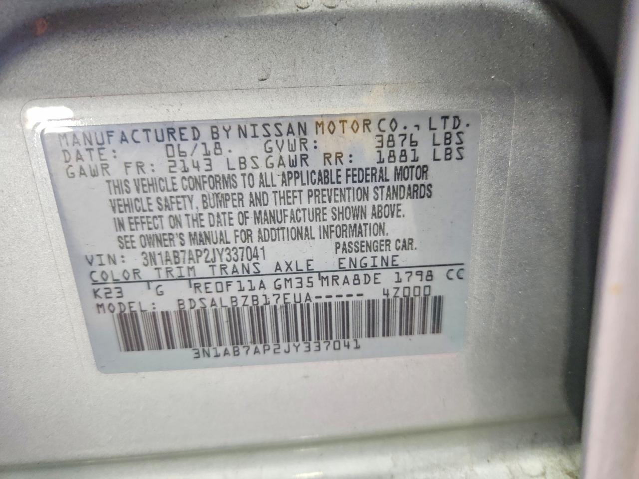 2018 NISSAN SENTRA