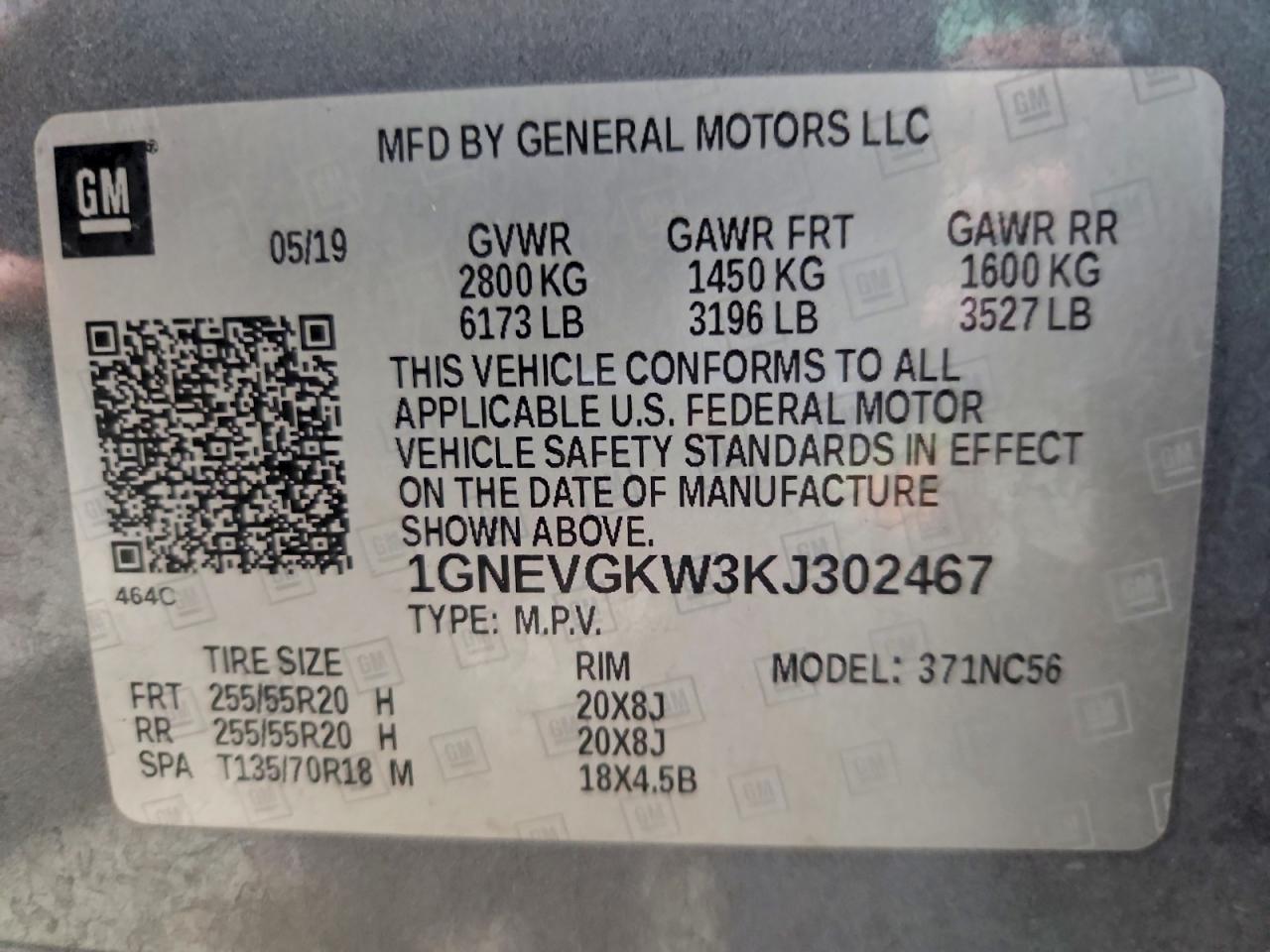 2019 CHEVROLET TRAVERSE