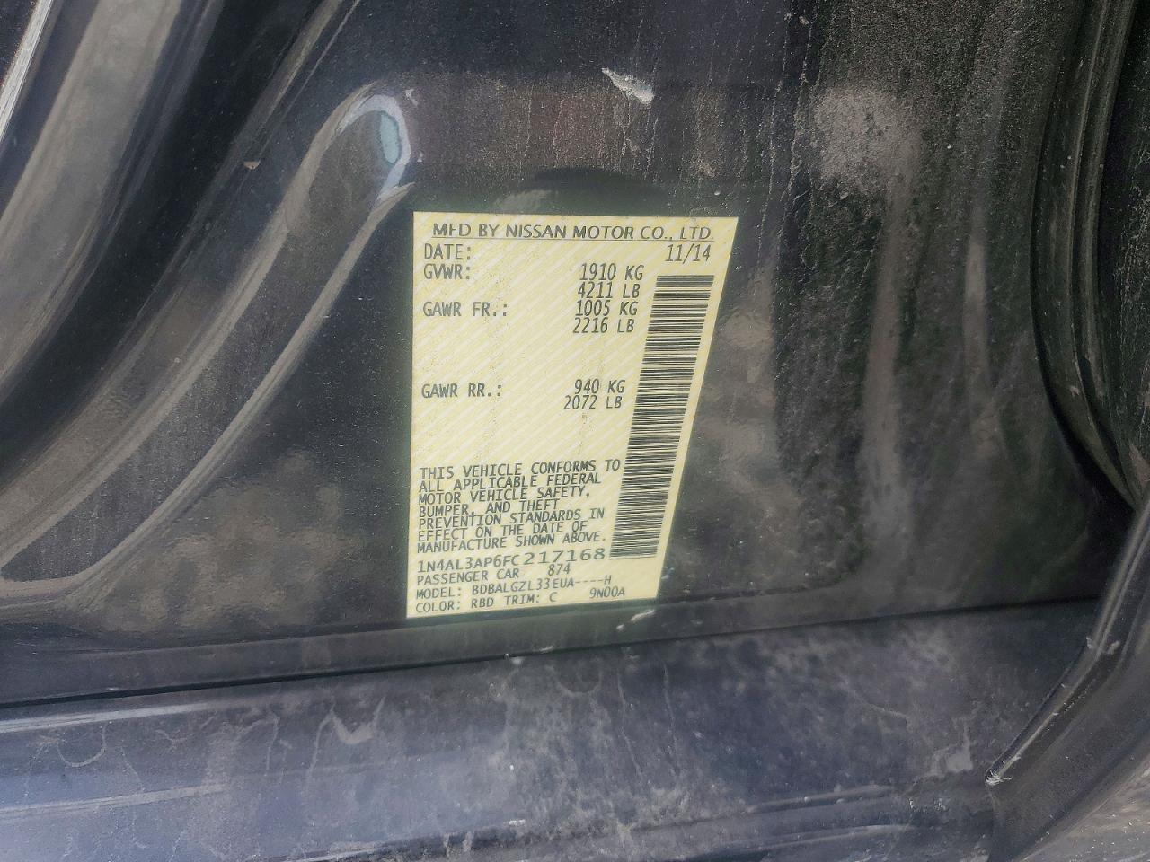 2015 NISSAN ALTIMA