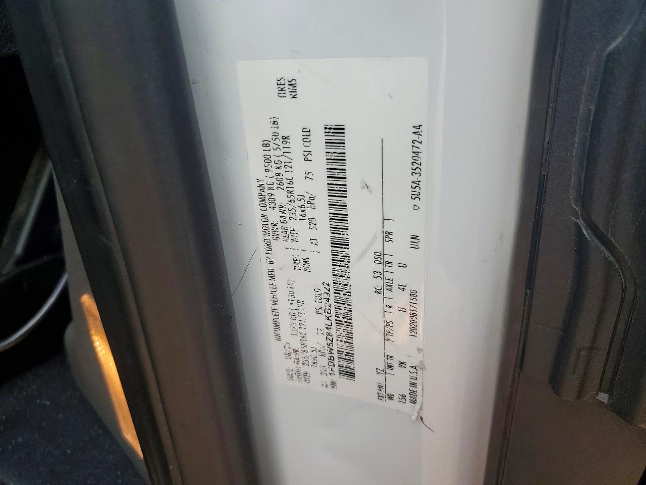 2020 FORD TRANSIT