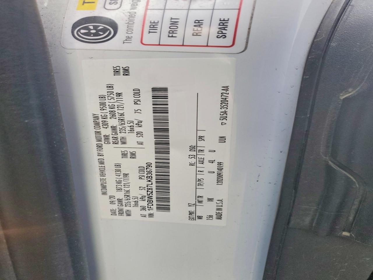 2020 FORD TRANSIT