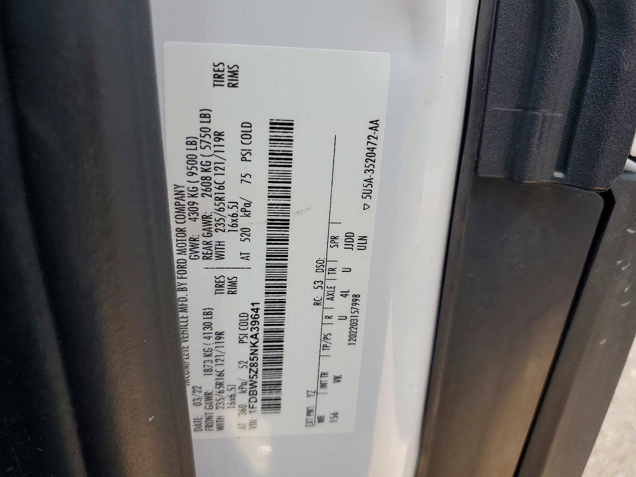 2022 FORD TRANSIT