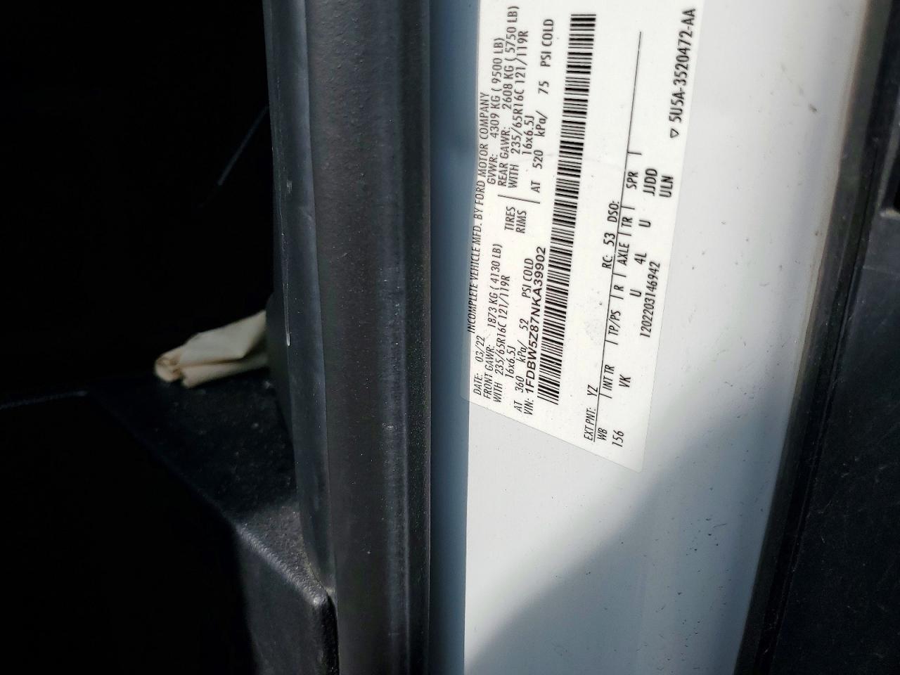 2022 FORD TRANSIT