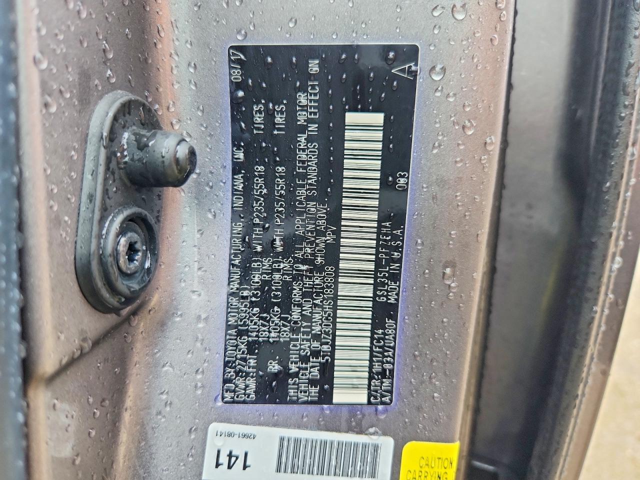 2017 TOYOTA SIENNA