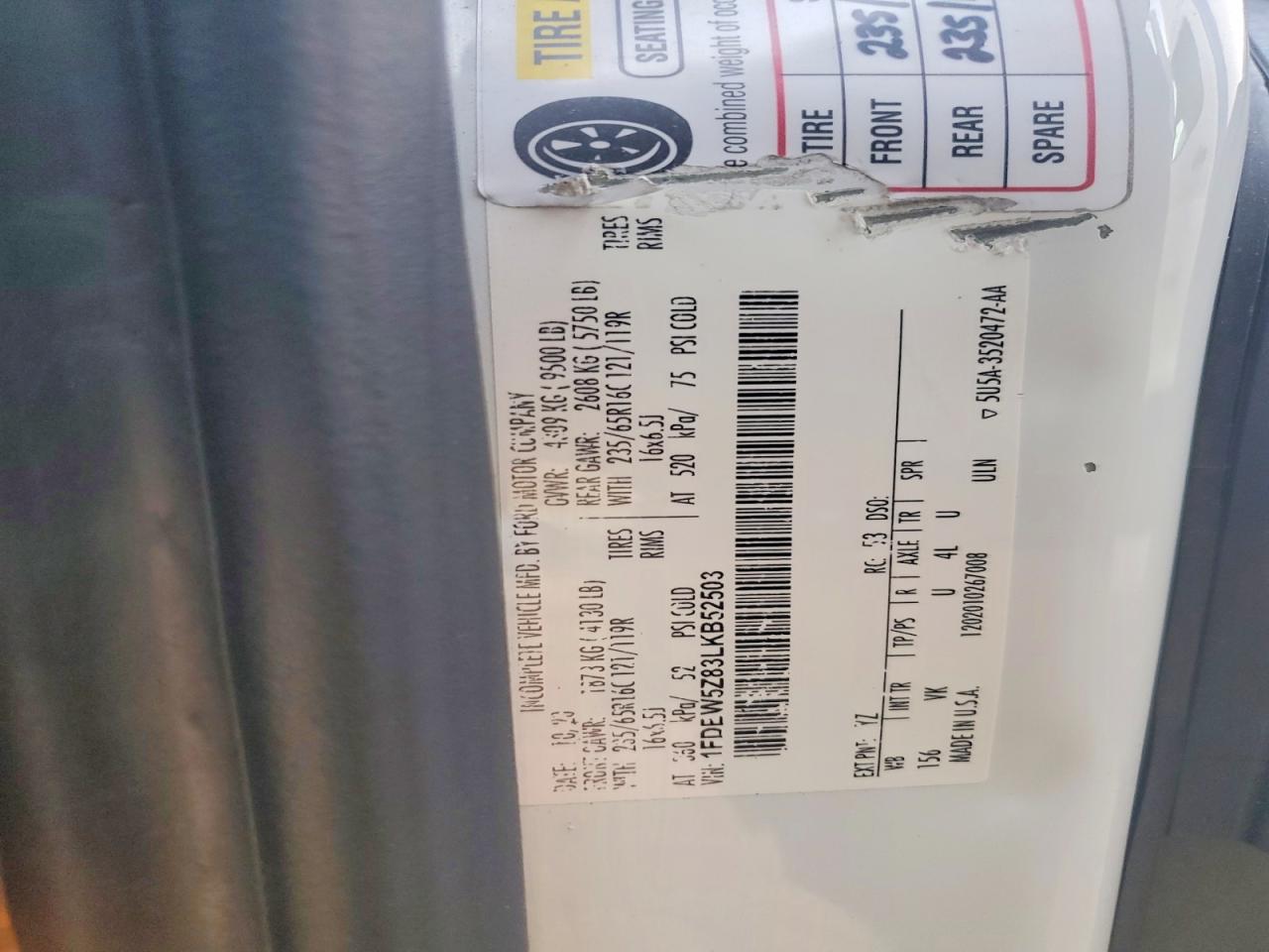 2020 FORD TRANSIT