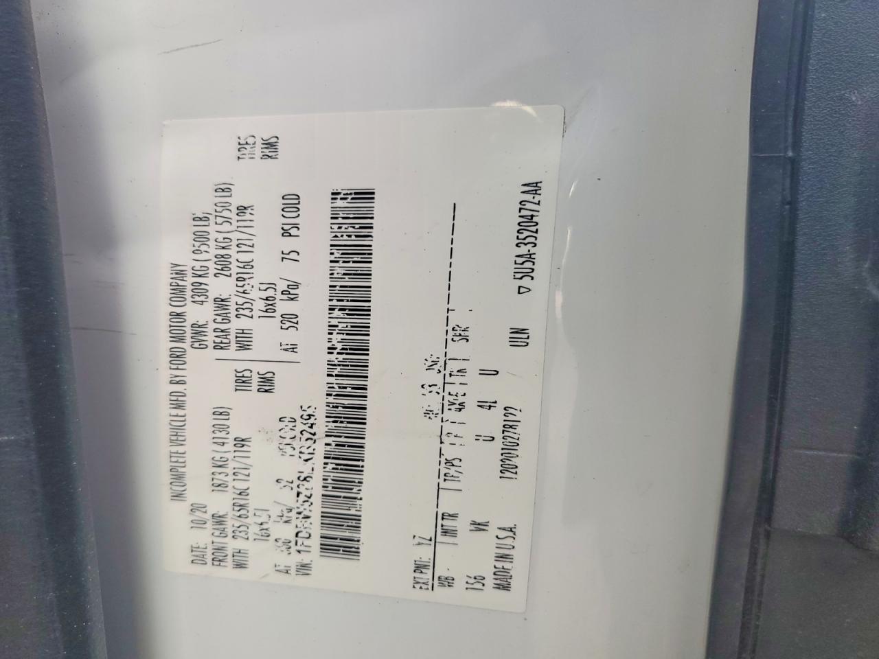 2020 FORD TRANSIT