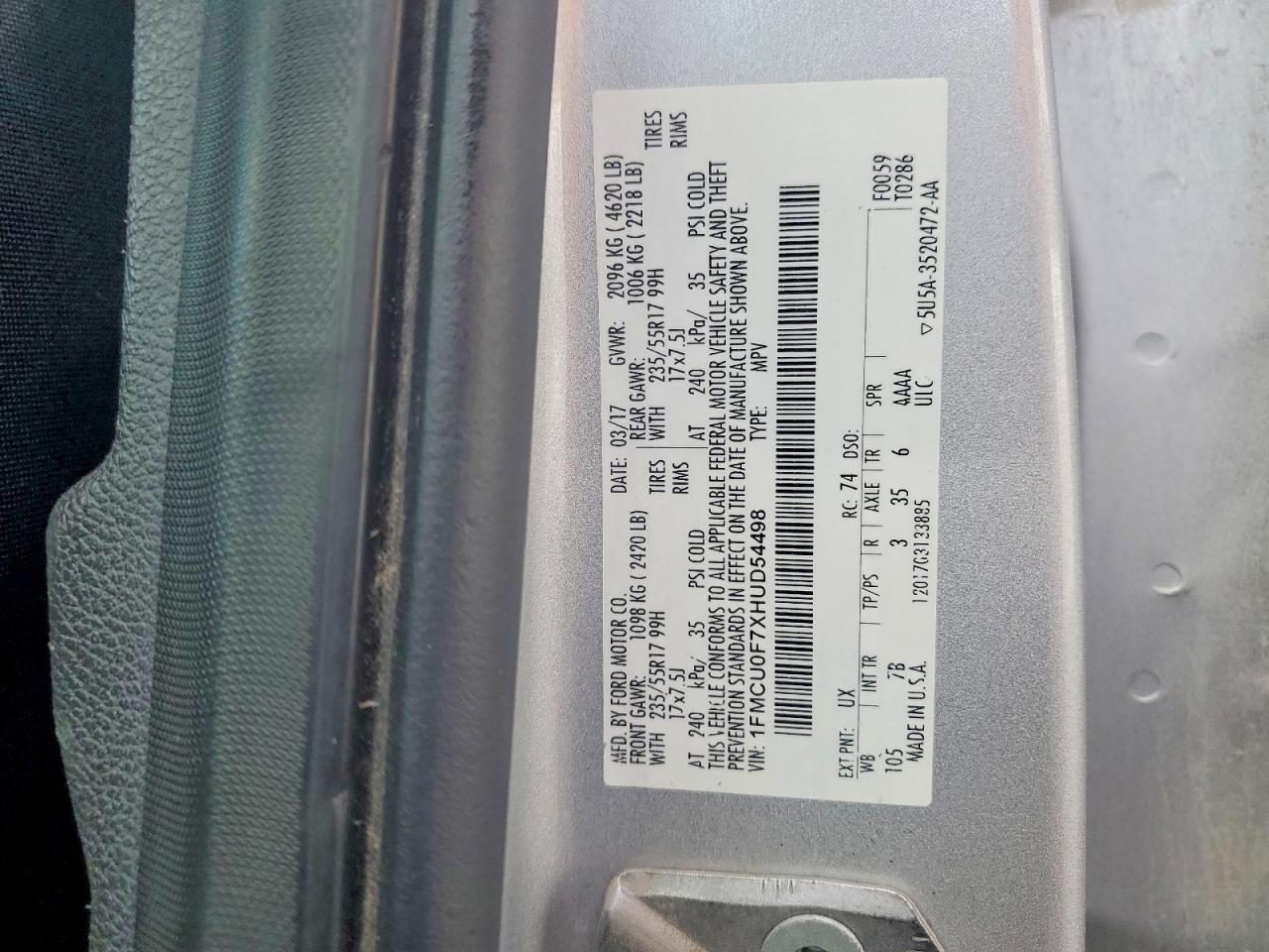 2017 FORD ESCAPE