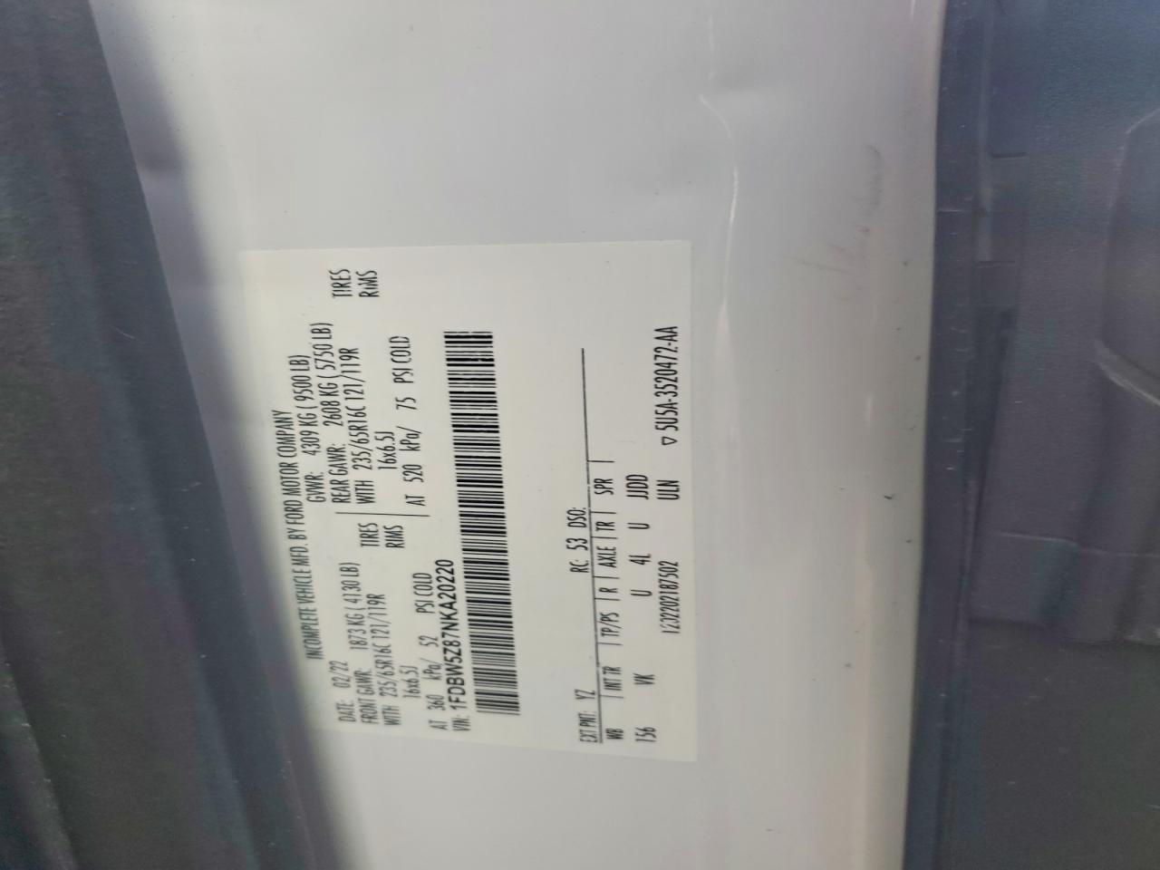 2022 FORD TRANSIT