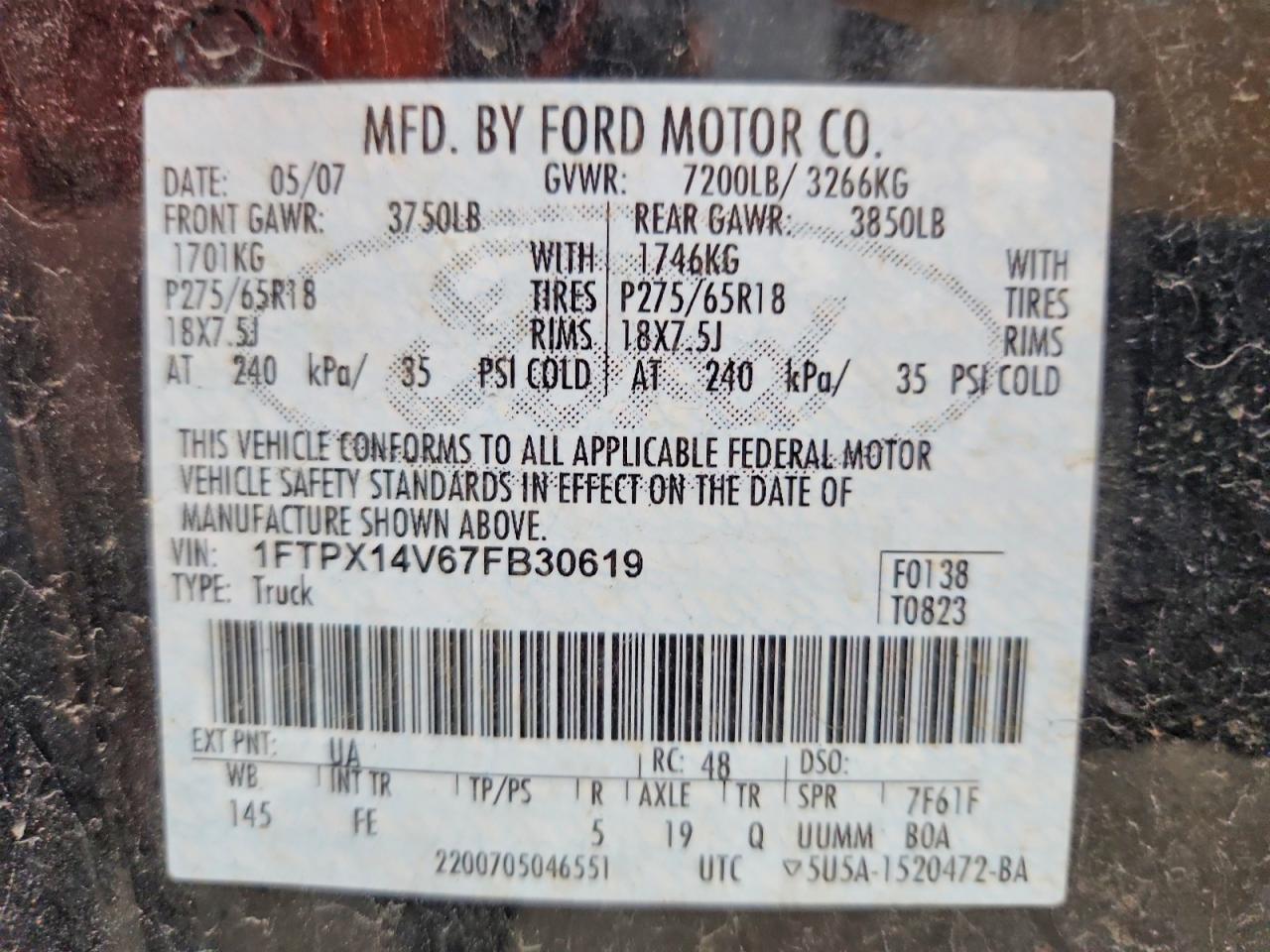 2007 FORD F150