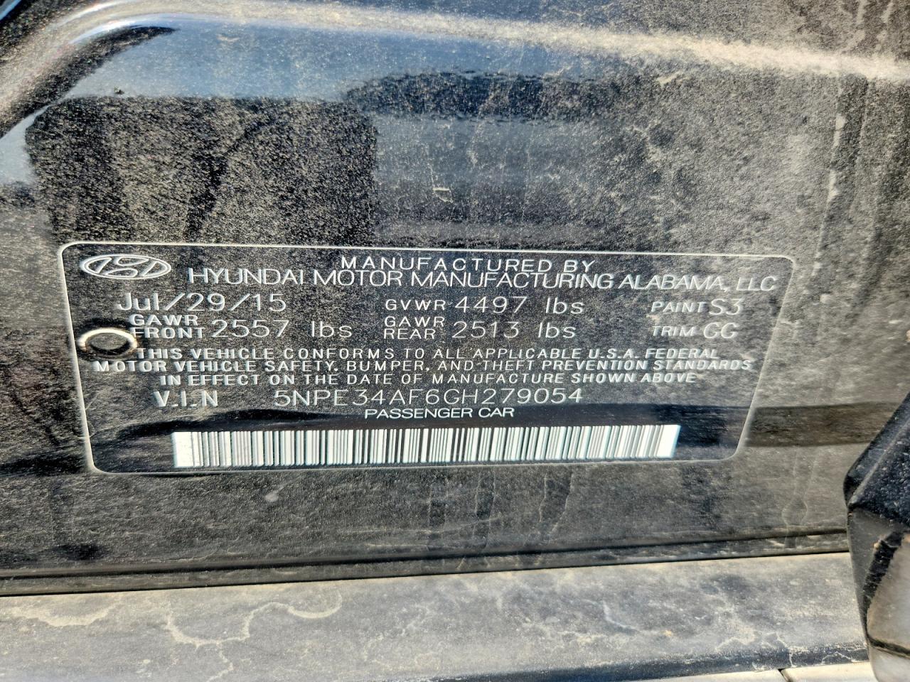 2016 HYUNDAI SONATA