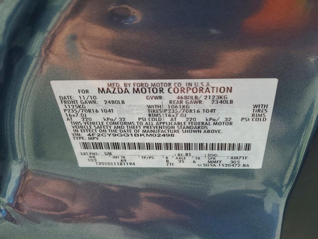 2011 MAZDA TRIBUTE