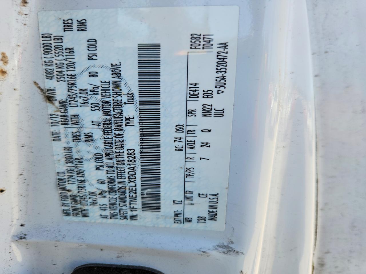 2013 FORD ECONOLINE