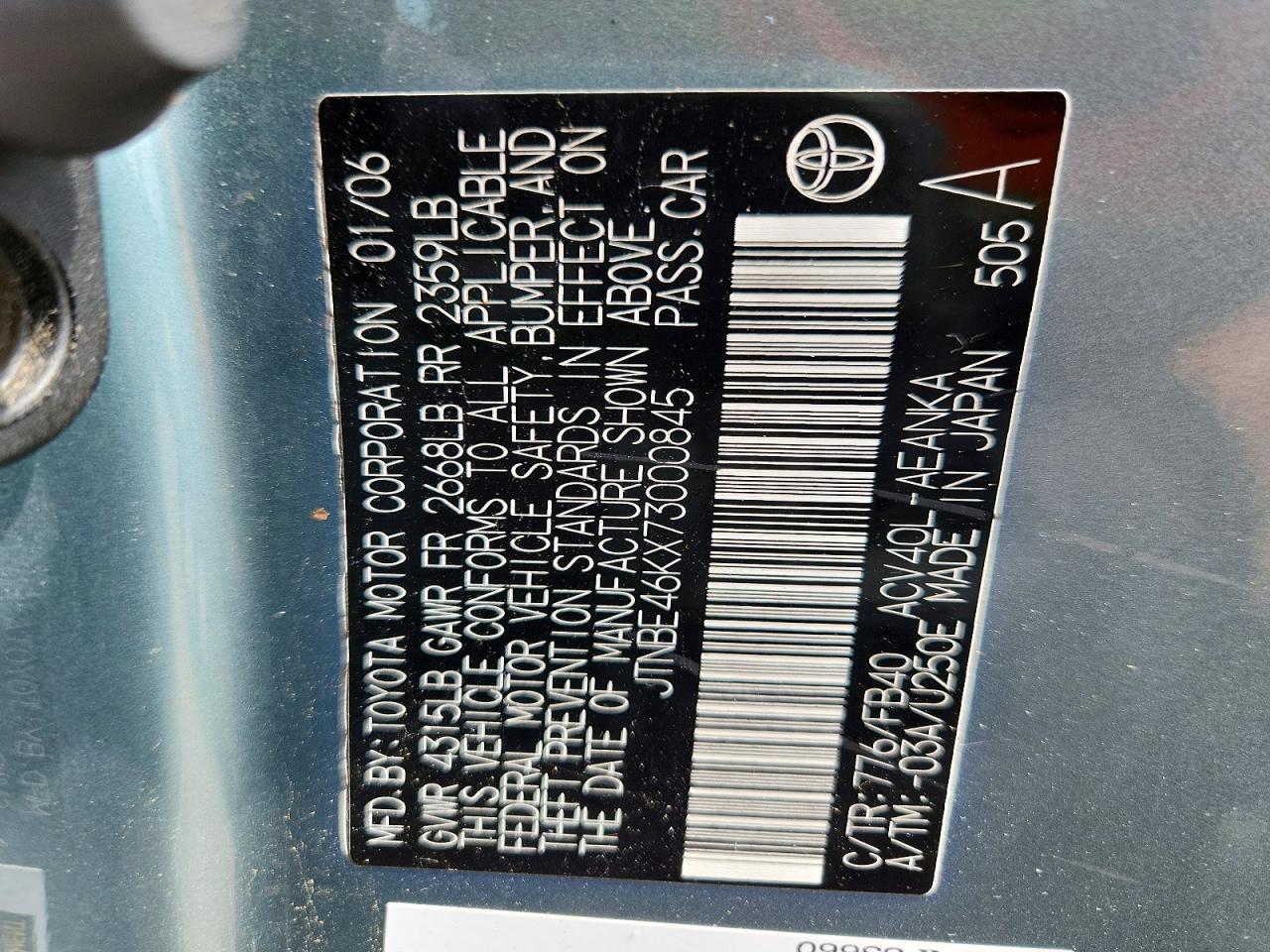 2007 TOYOTA CAMRY