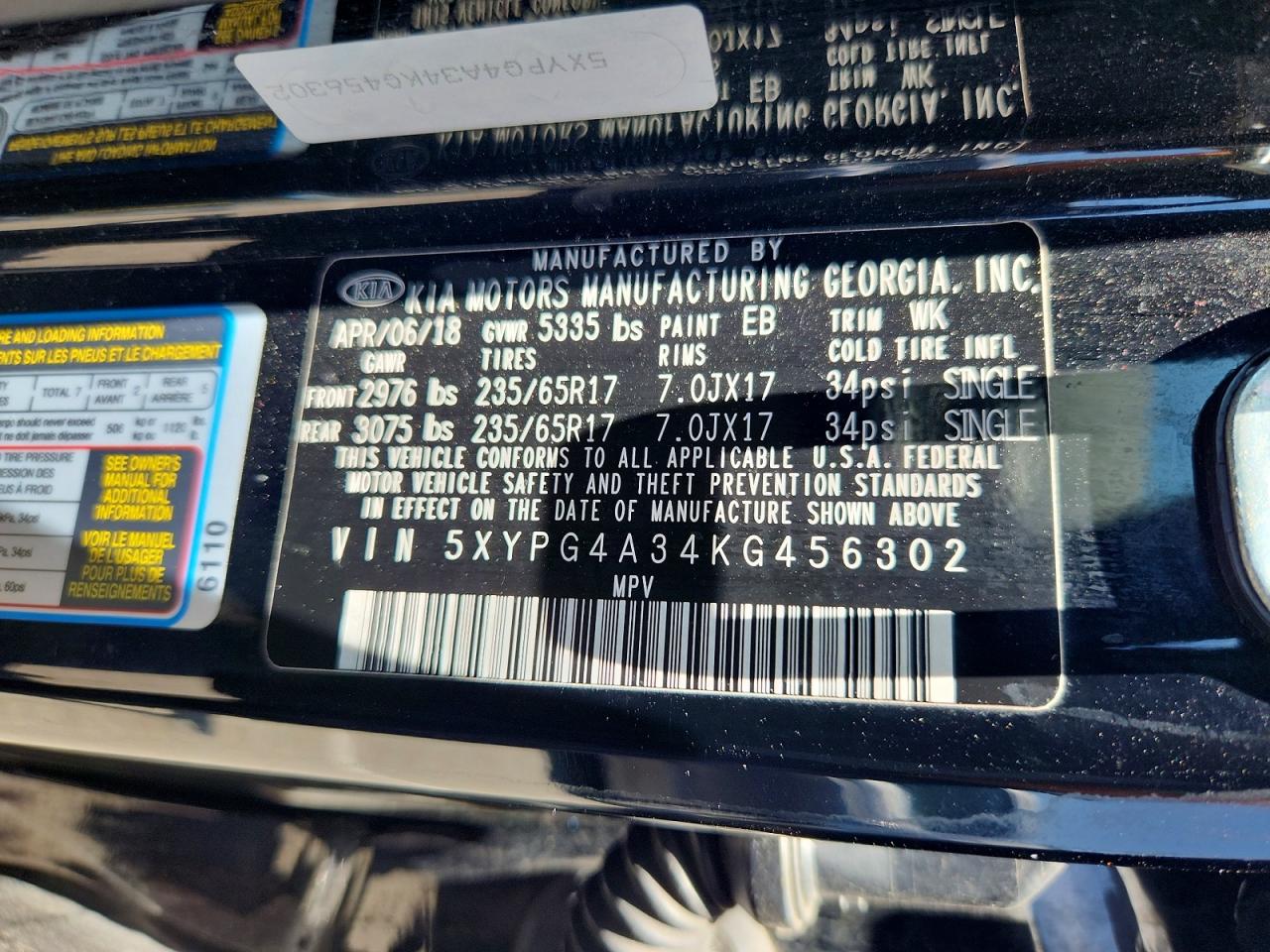 2019 KIA SORENTO