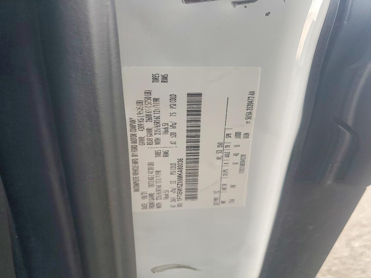 2021 FORD TRANSIT