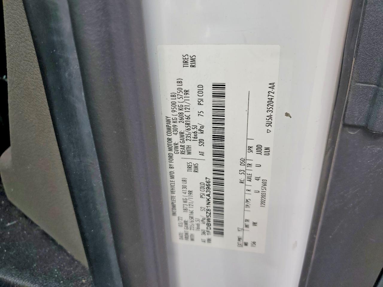 2022 FORD TRANSIT
