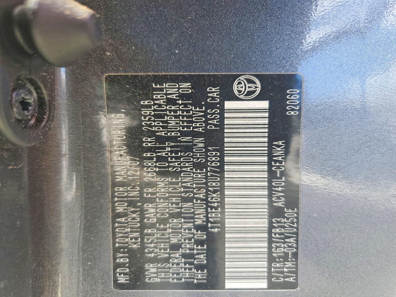 2008 TOYOTA CAMRY