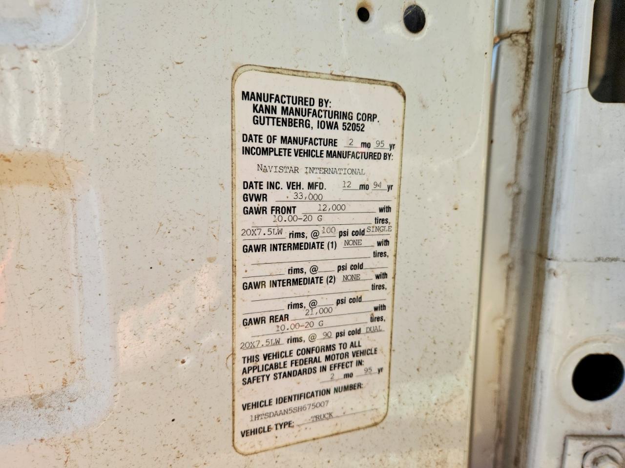 1995 INTERNATIONAL 4000 SERIE