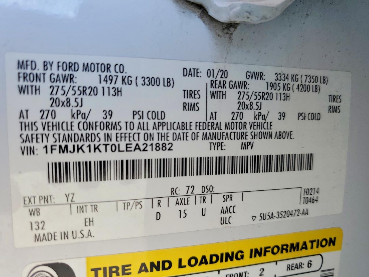 2020 FORD EXPEDITION