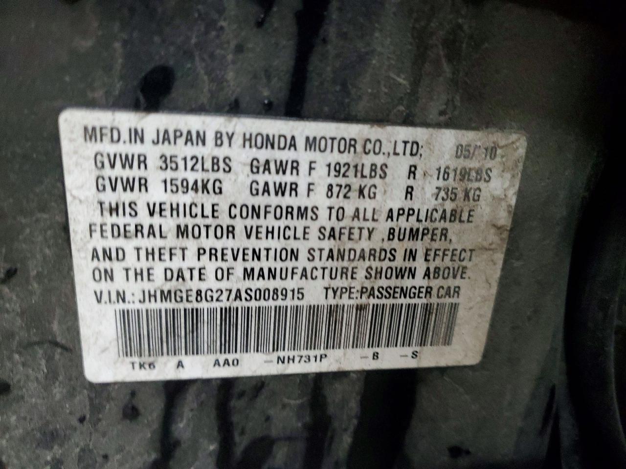 2010 HONDA FIT