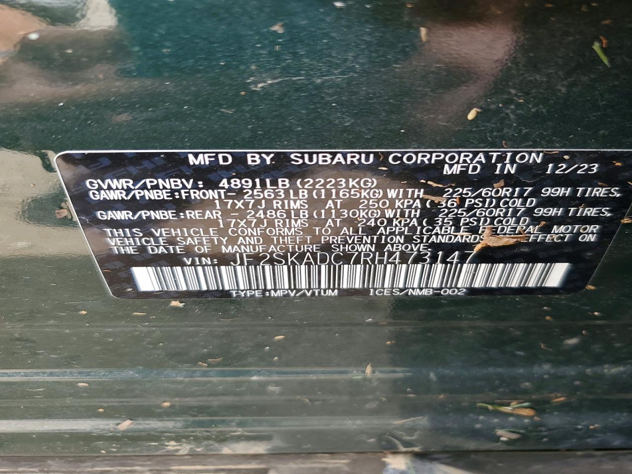 2024 SUBARU FORESTER