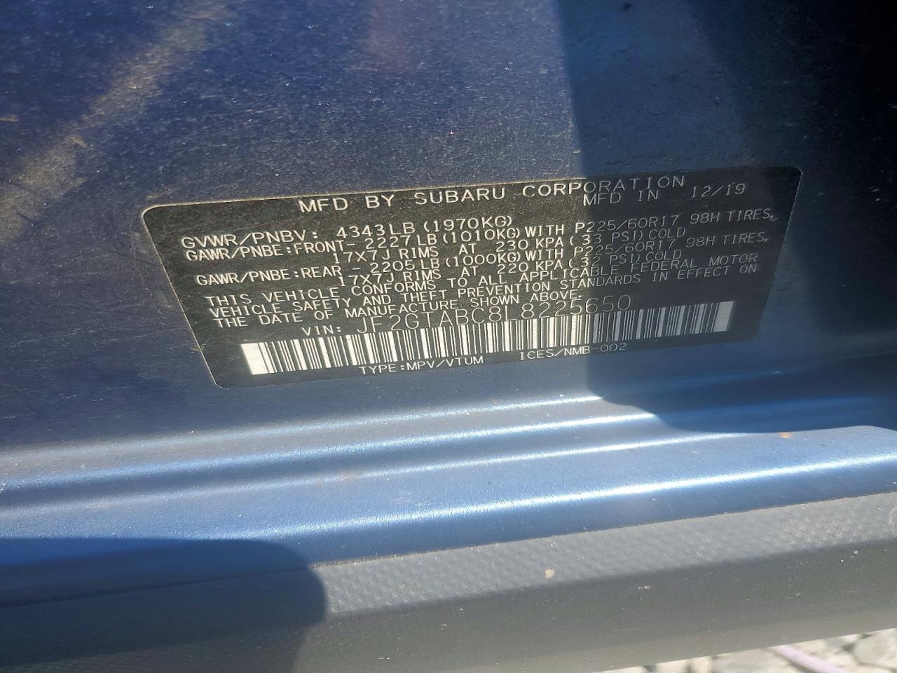 2020 SUBARU CROSSTREK