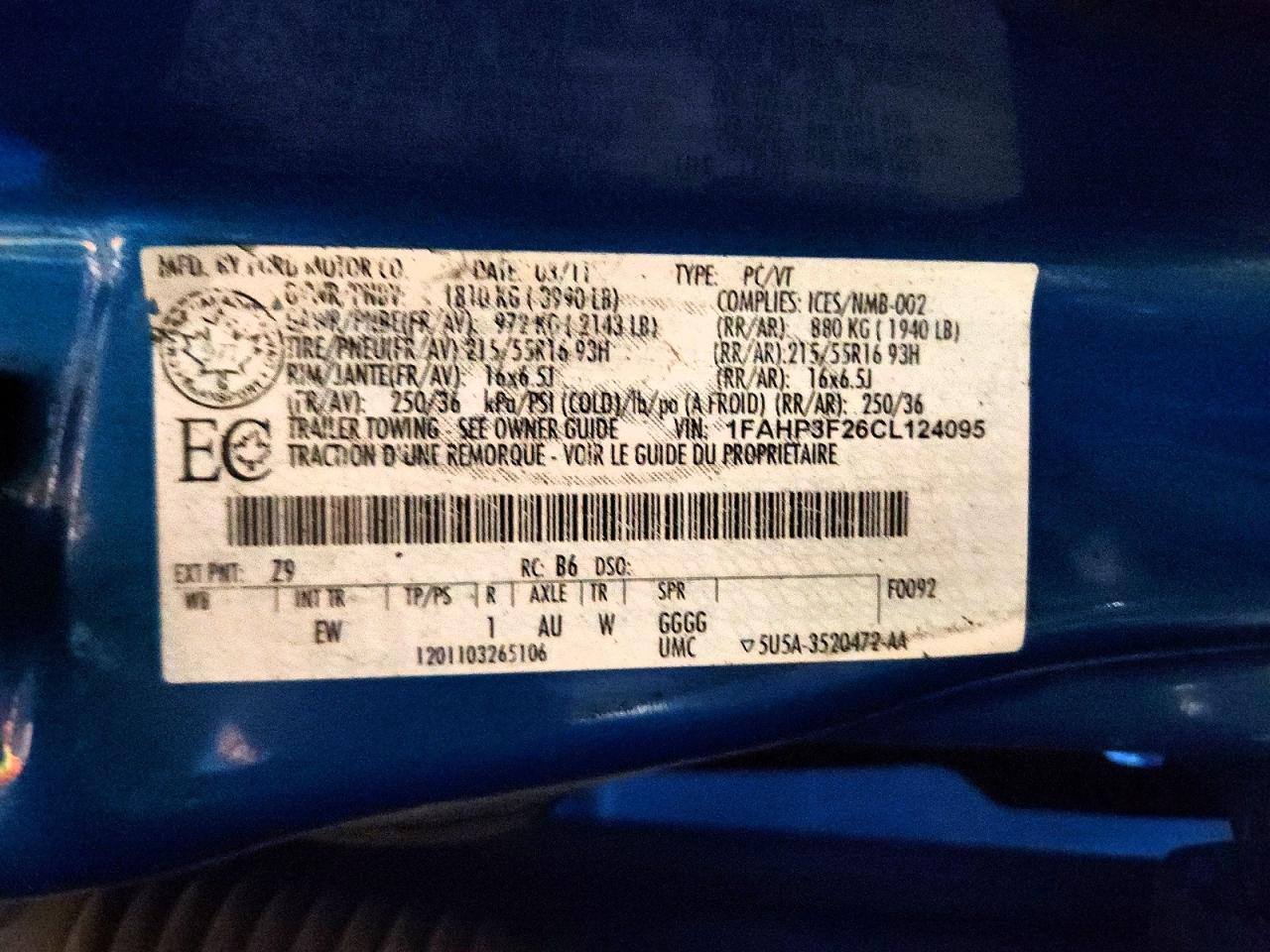 2012 FORD FOCUS