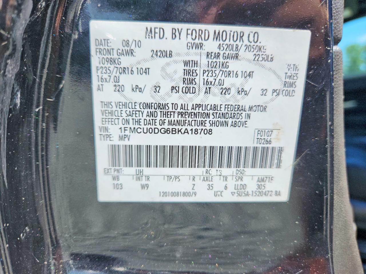 2011 FORD ESCAPE