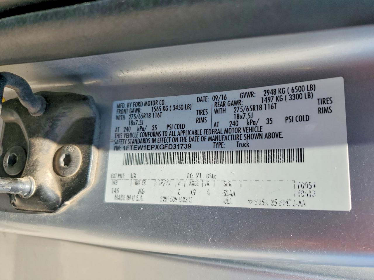 2016 FORD F150