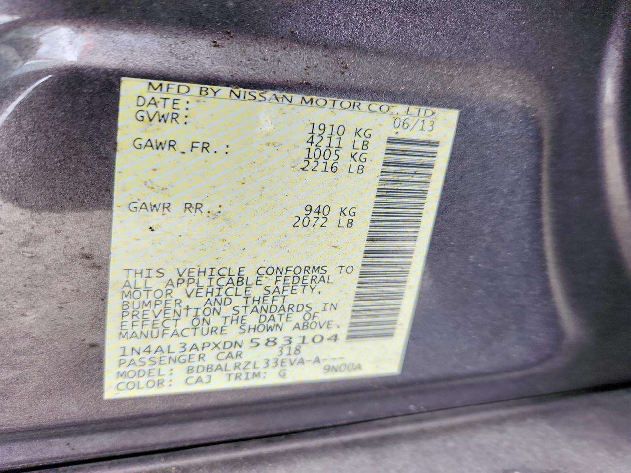 2013 NISSAN ALTIMA